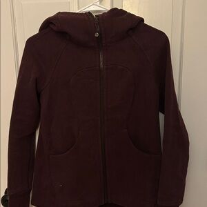 Lululemon Burgundy Hooded zip up hoodie